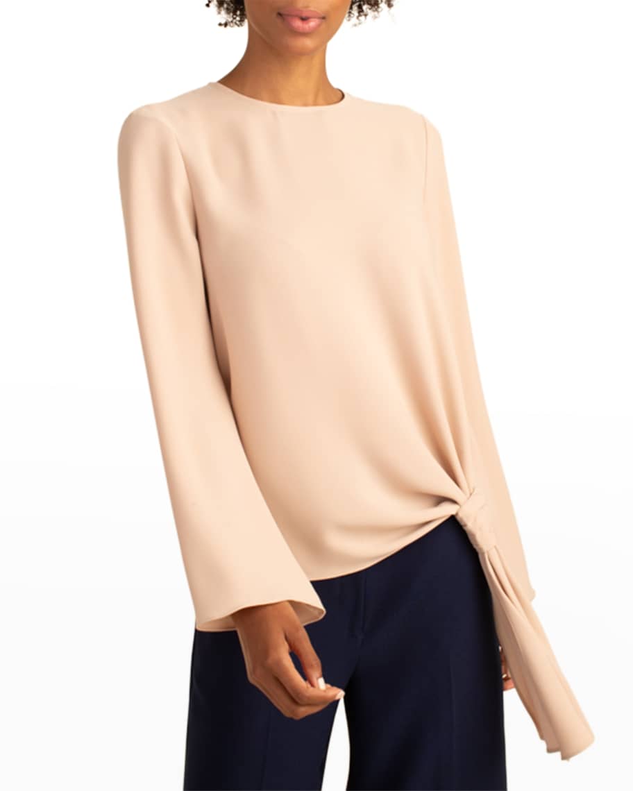 Trina Turk Sparrow LongSleeve Crepe Top Neiman Marcus