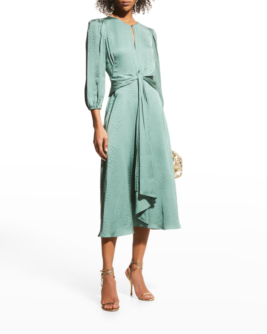 Shoshanna Melrose Jacquard Midi Dress | Neiman Marcus