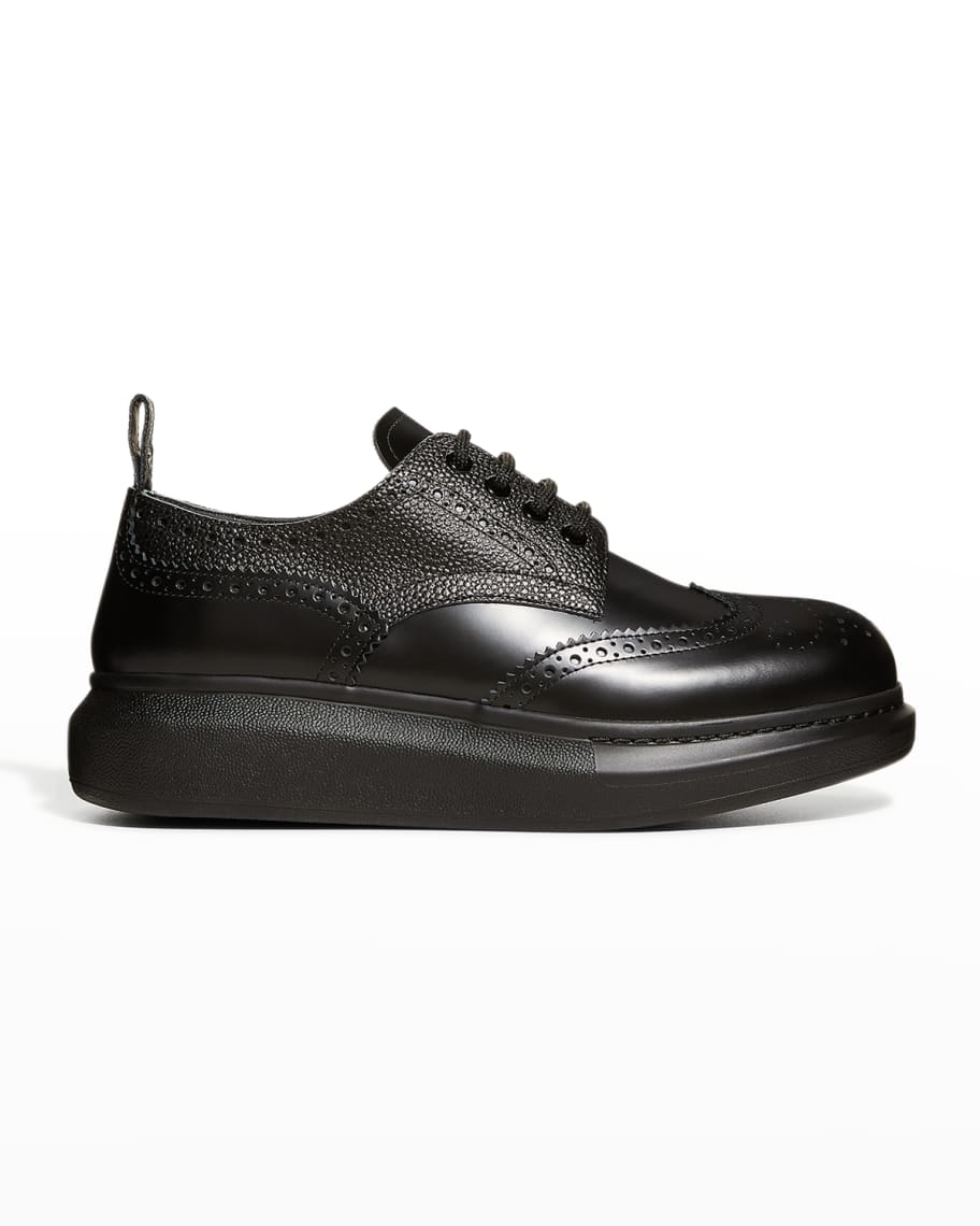 Alexander McQueen Men's Hybrid Brogue Platform Sneakers | Neiman Marcus