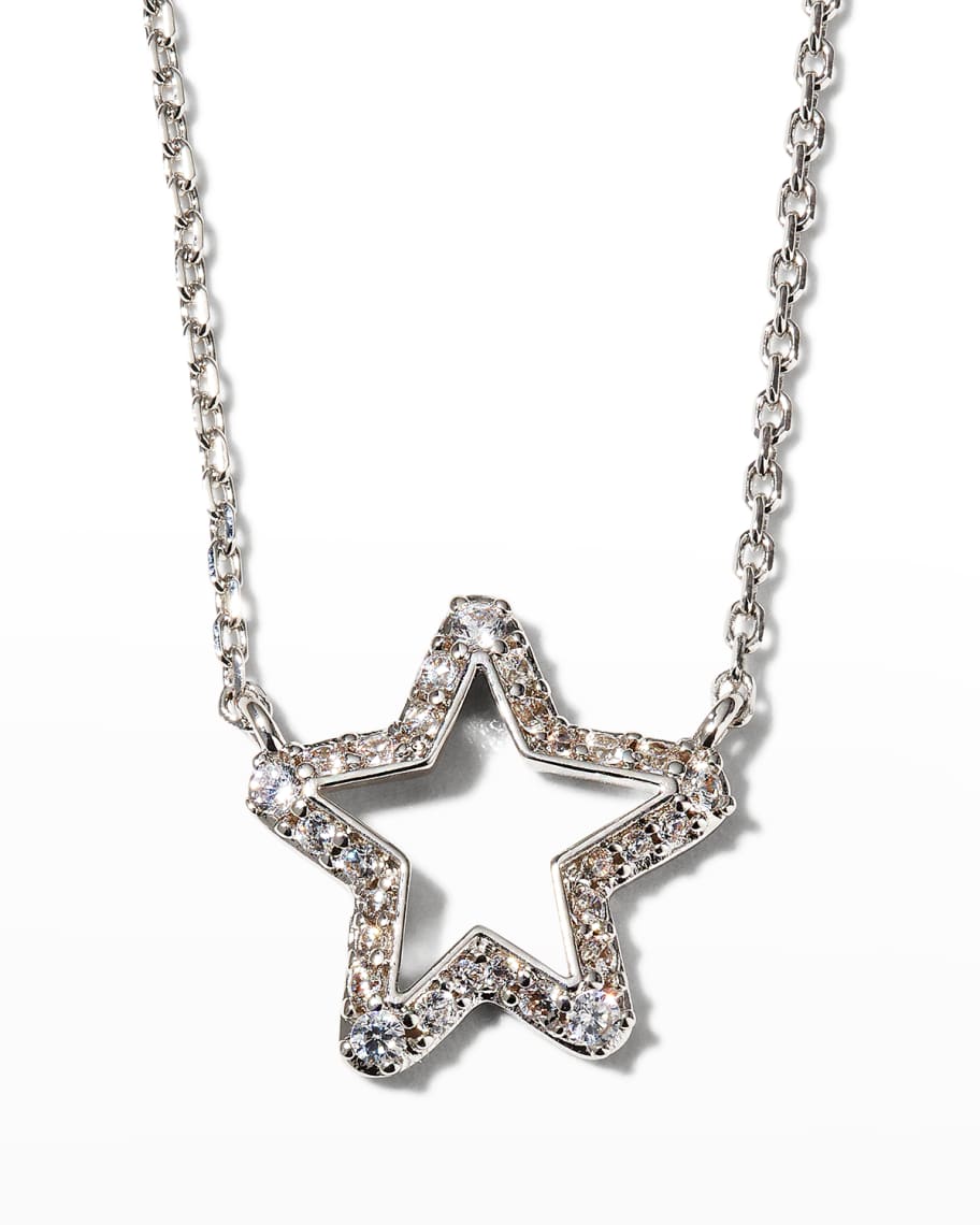 Kendra Scott Jae Star Crystal Pendant Necklace, White Rhodium