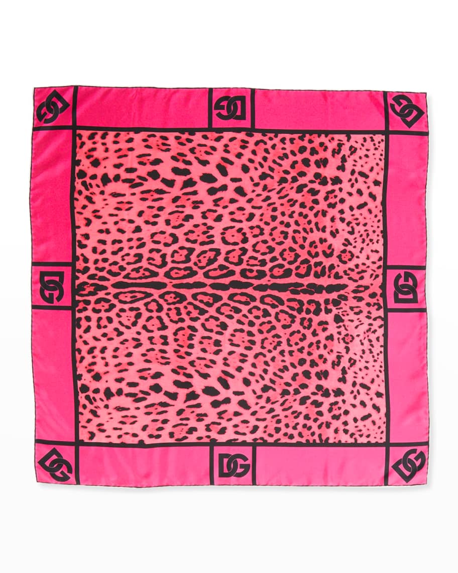 Dolce & Gabbana Light Pink Silk Blend Square Foulard 87.5cm x86.5cm Scarf main image 1