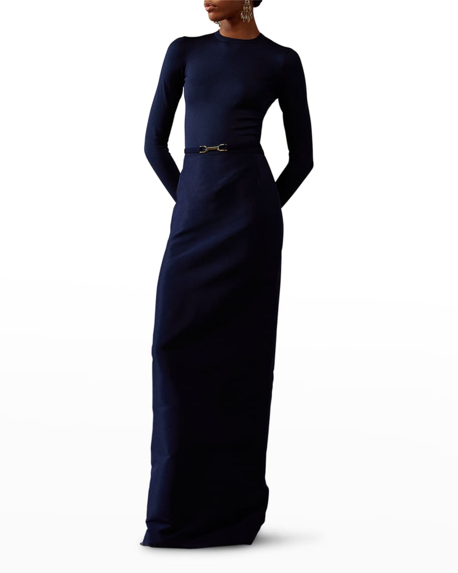 Ralph Lauren Collection Nadeesha Belted Evening Gown | Neiman Marcus
