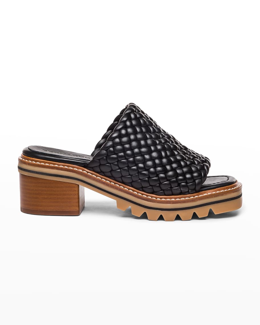 Bernardo Sylvie Woven Leather Mule Sandals | Neiman Marcus