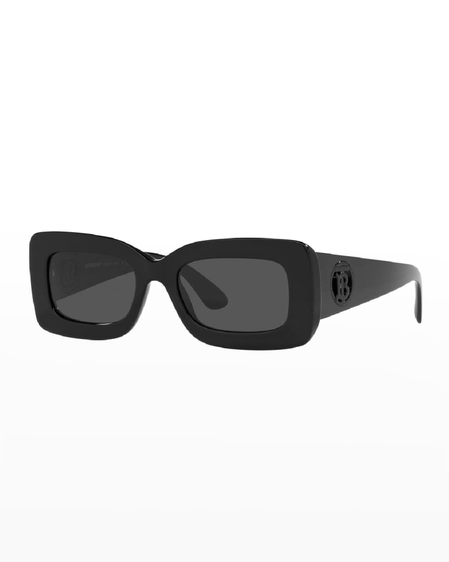 Burberry TB Monochromatic Rectangle Acetate Sunglasses | Neiman Marcus