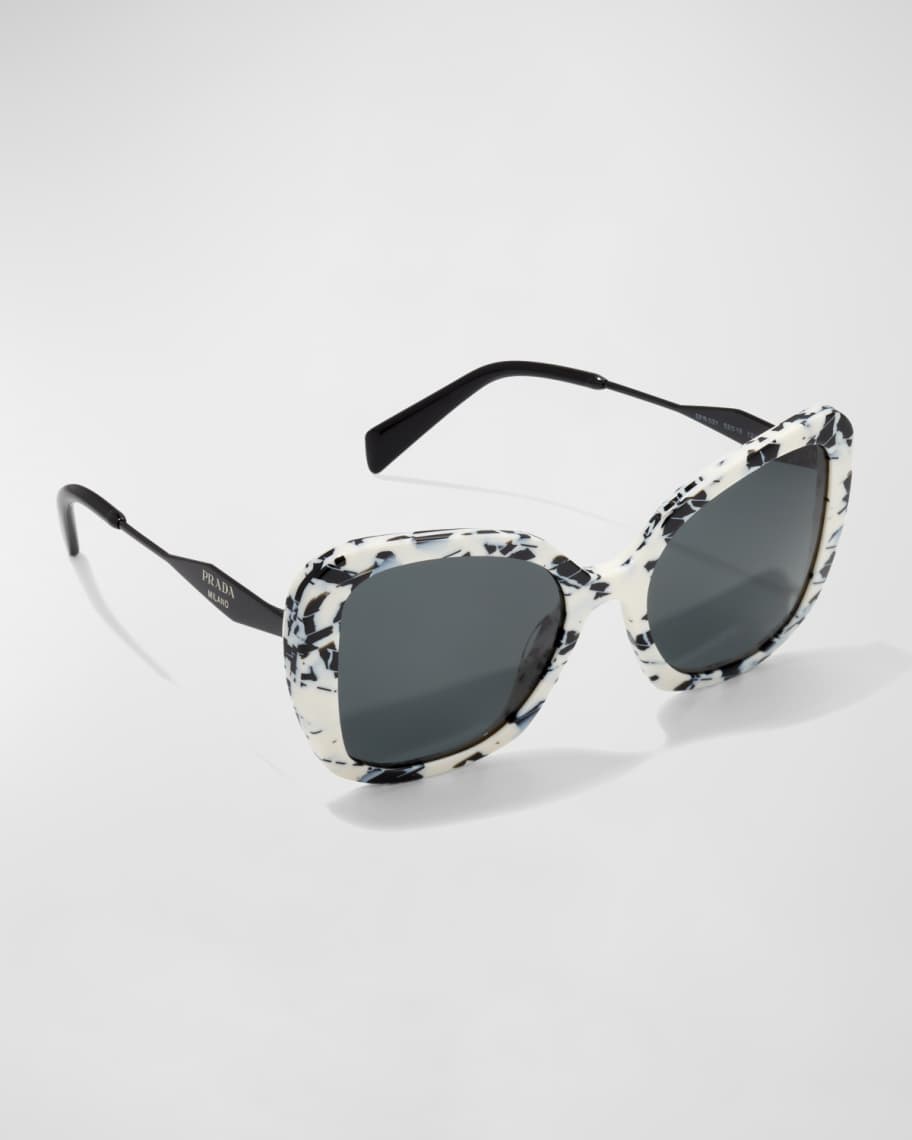 Prada Marble Acetate Cat-Eye Sunglasses | Neiman Marcus