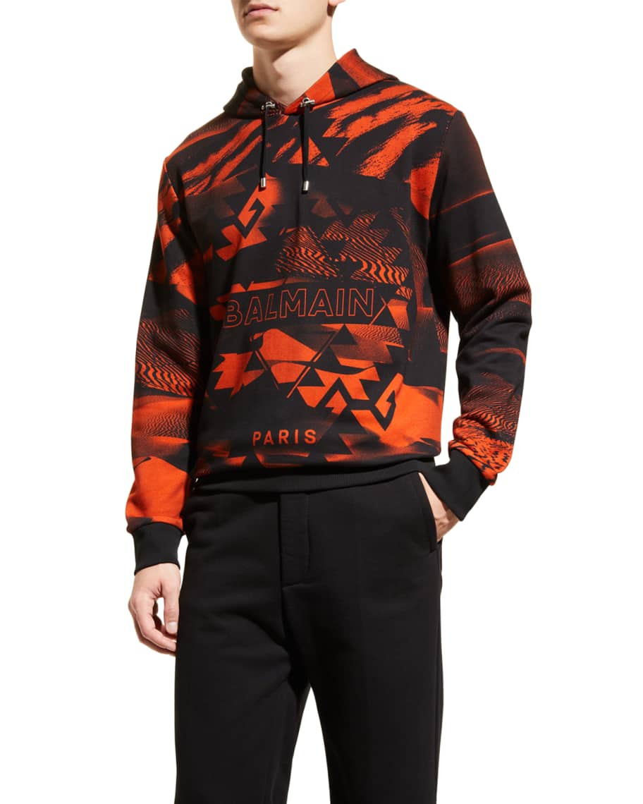 【関税負担】 BALMAIN TIGER PRINTED ZIP-UP HOODIE Balmain Balmain SS11 Graffiti Patchwork Tiger Hoodie