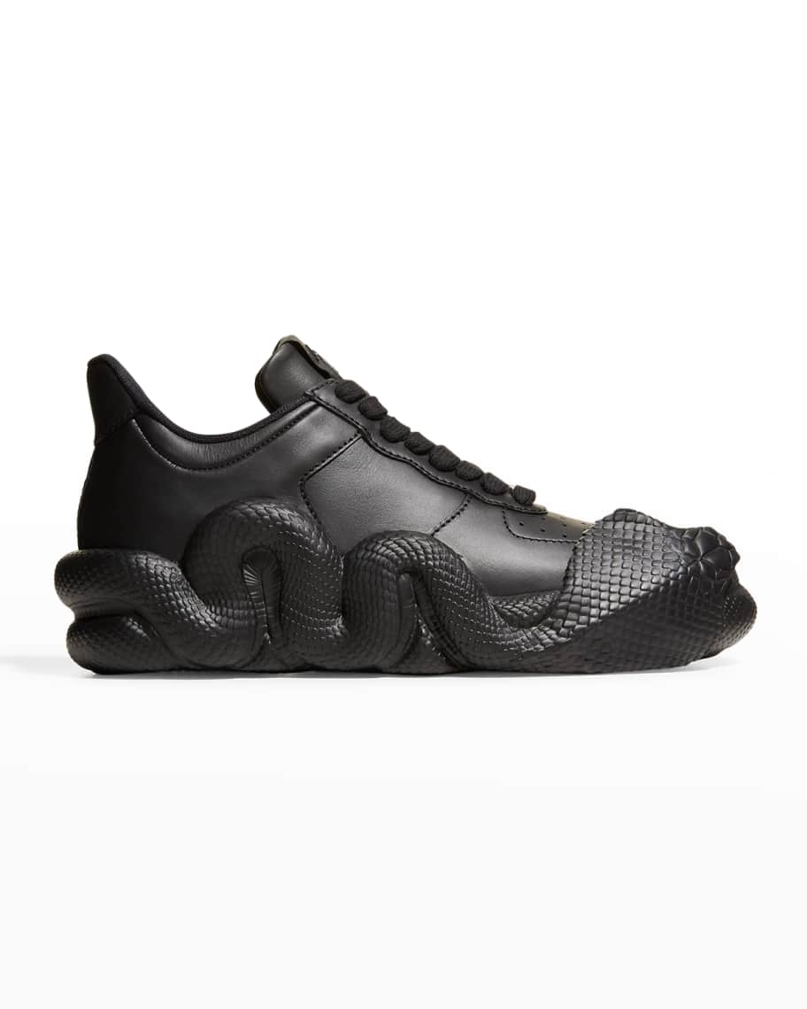 Giuseppe Zanotti Men's Cobra Tonal Leather Low-Top Sneakers | Neiman Marcus