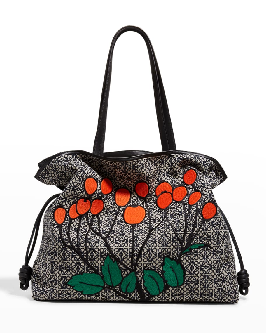 Loewe Flamenco Floral Jacquard XL Clutch Bag | Neiman Marcus
