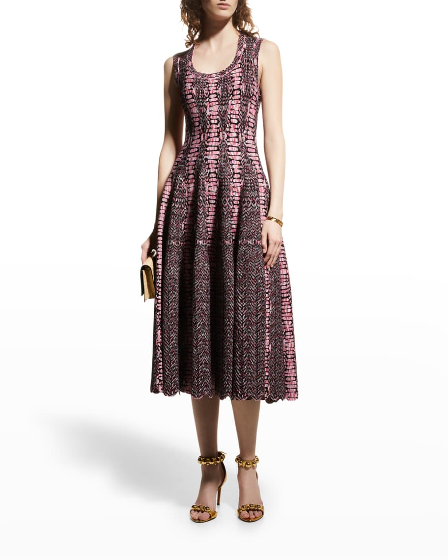 ALAIA Python Motif Knit Midi Dress | Neiman Marcus