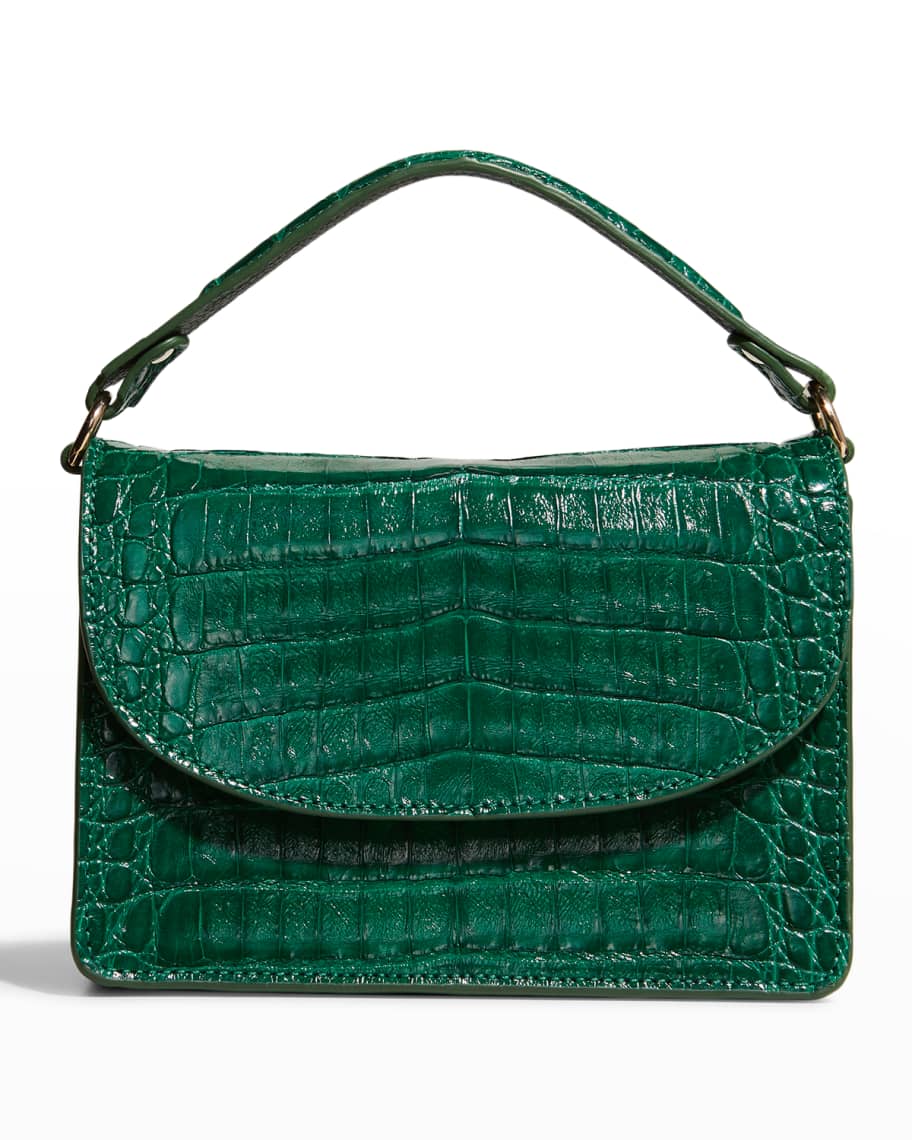 Maria Oliver Valencia Crocodile Top-Handle Bag | Neiman Marcus