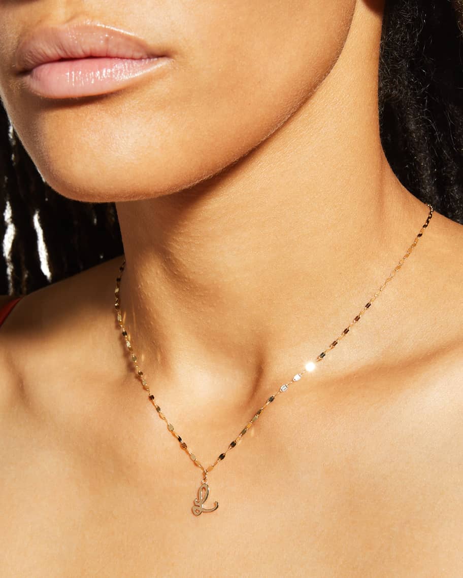 Image 2 of 5: Micro Cursive Initial Necklace