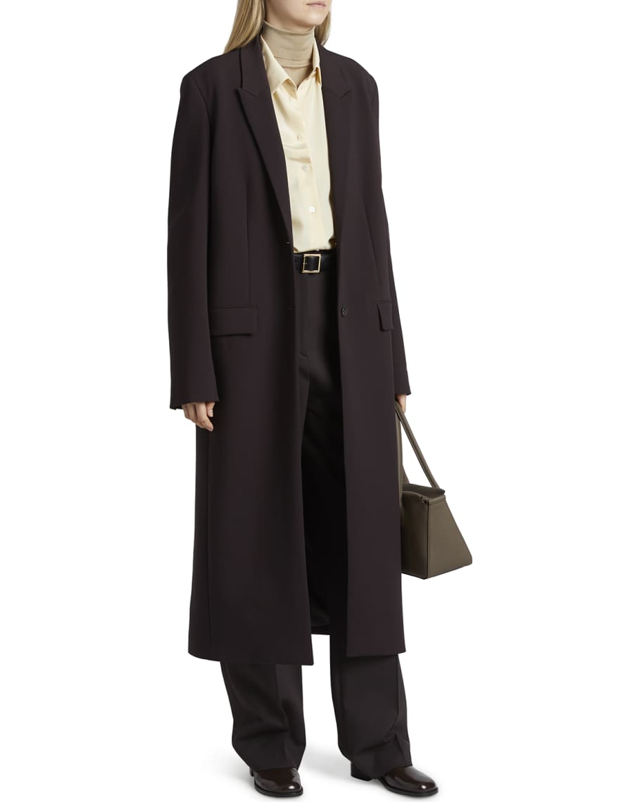 THE ROW Dustova Wool Blend Straight Coat Neiman Marcus