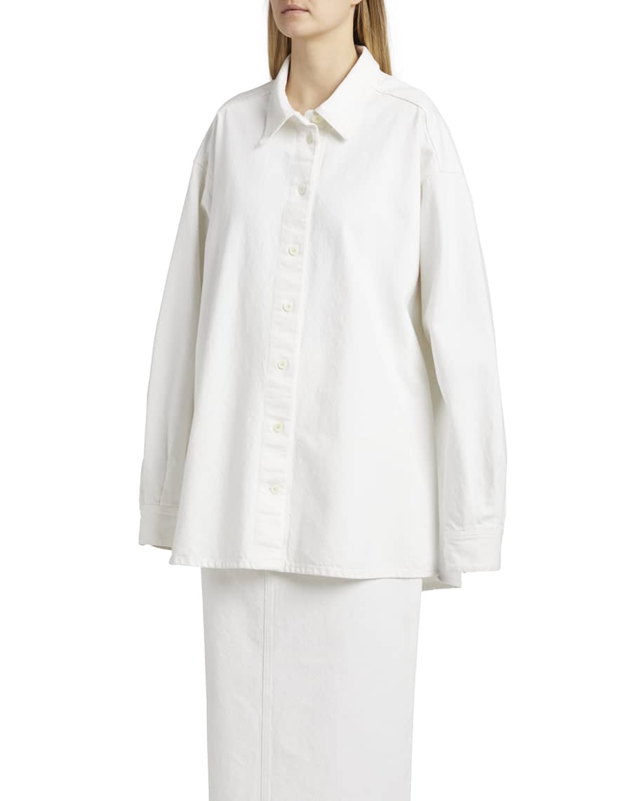 THE ROW Frannie Oversized Denim Shirt | Neiman Marcus