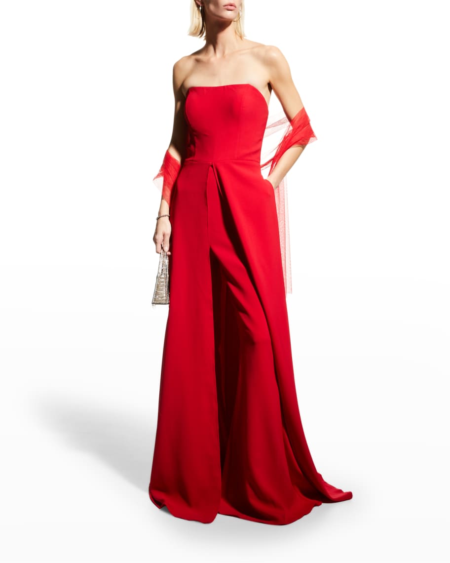 Jovani jumpsuit with best sale overskirt