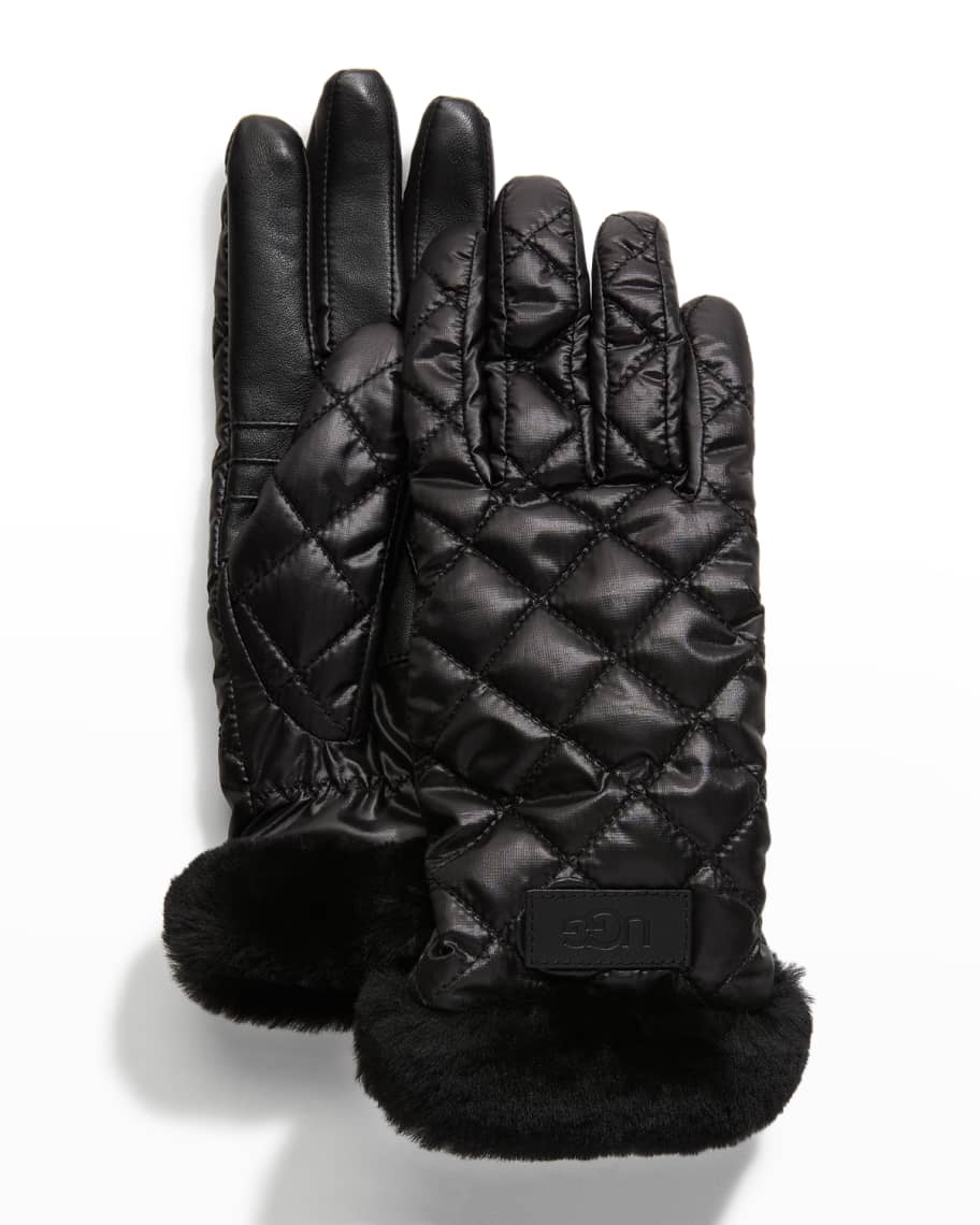 UGG Quilted Performance Leather Gloves | Neiman Marcus