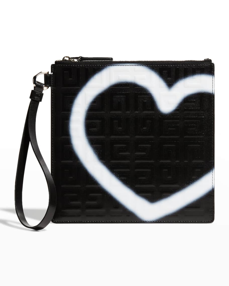 Givenchy Monogram-Embossed Heart-Print Clutch Bag
