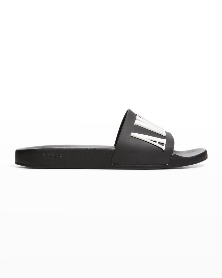 Amiri Men's Logo Pool Slide Sandals | Neiman Marcus