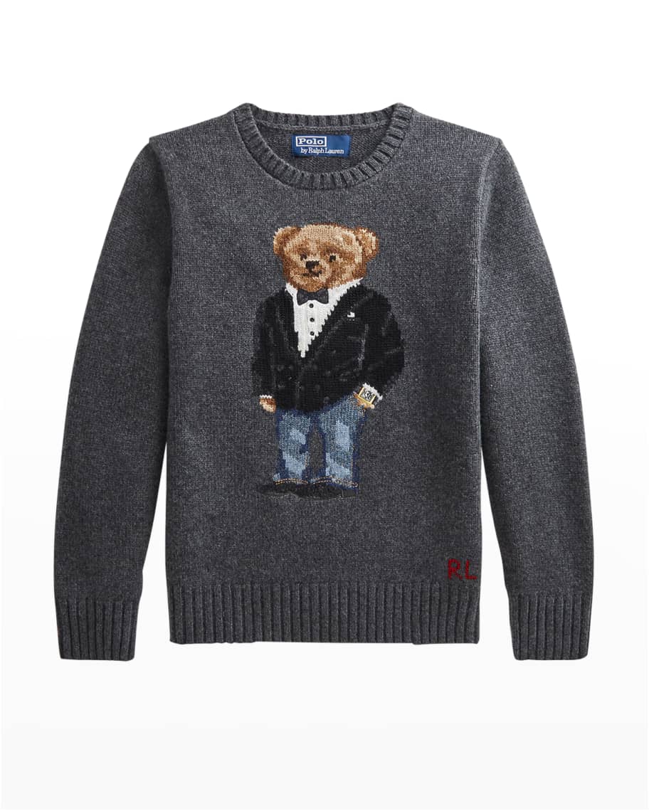 Ralph Lauren Childrenswear Boy's Blazer Polo Bear Intarsia-Knit ...