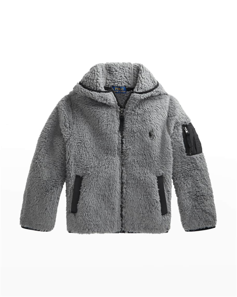 Ralph Lauren Childrenswear Boy's High-Pile Fleece Hooded Sweatshirt Jacket,  Size 2-4 | Neiman Marcus