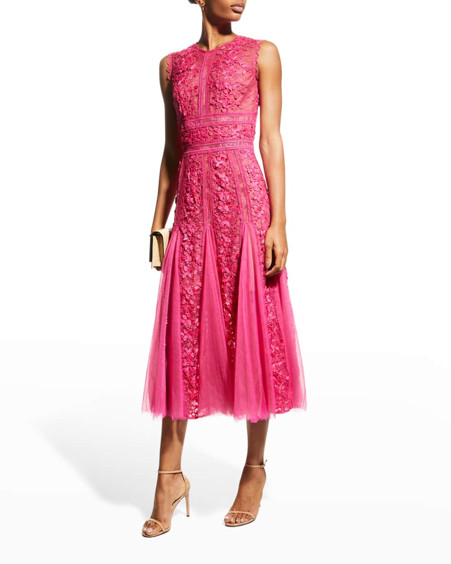 Bronx and Banco Megan Lace Midi Dress Neiman Marcus