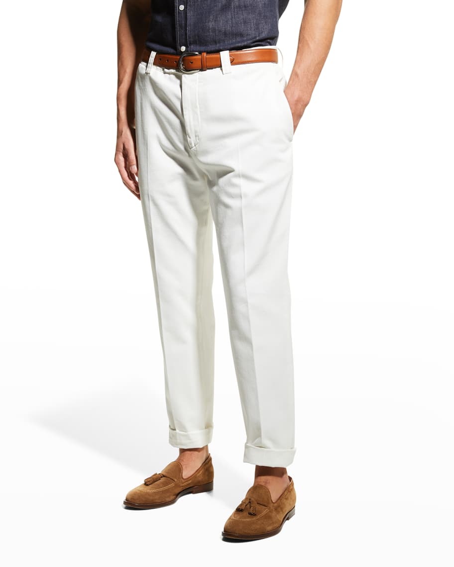 Brunello Cucinelli Men's Leisure-Fit Cotton Trousers | Neiman Marcus