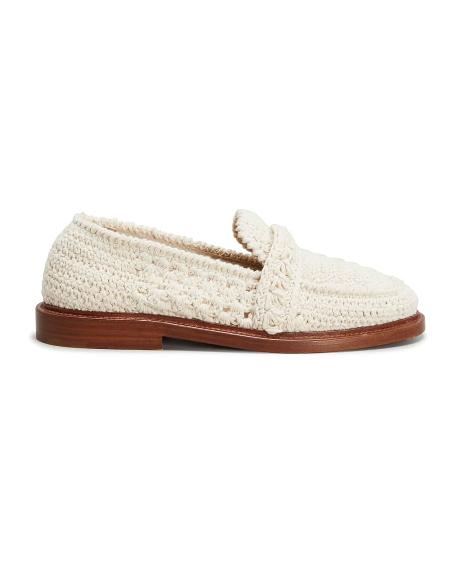Chloe Kayla Crochet Slip-On Loafers | Neiman Marcus