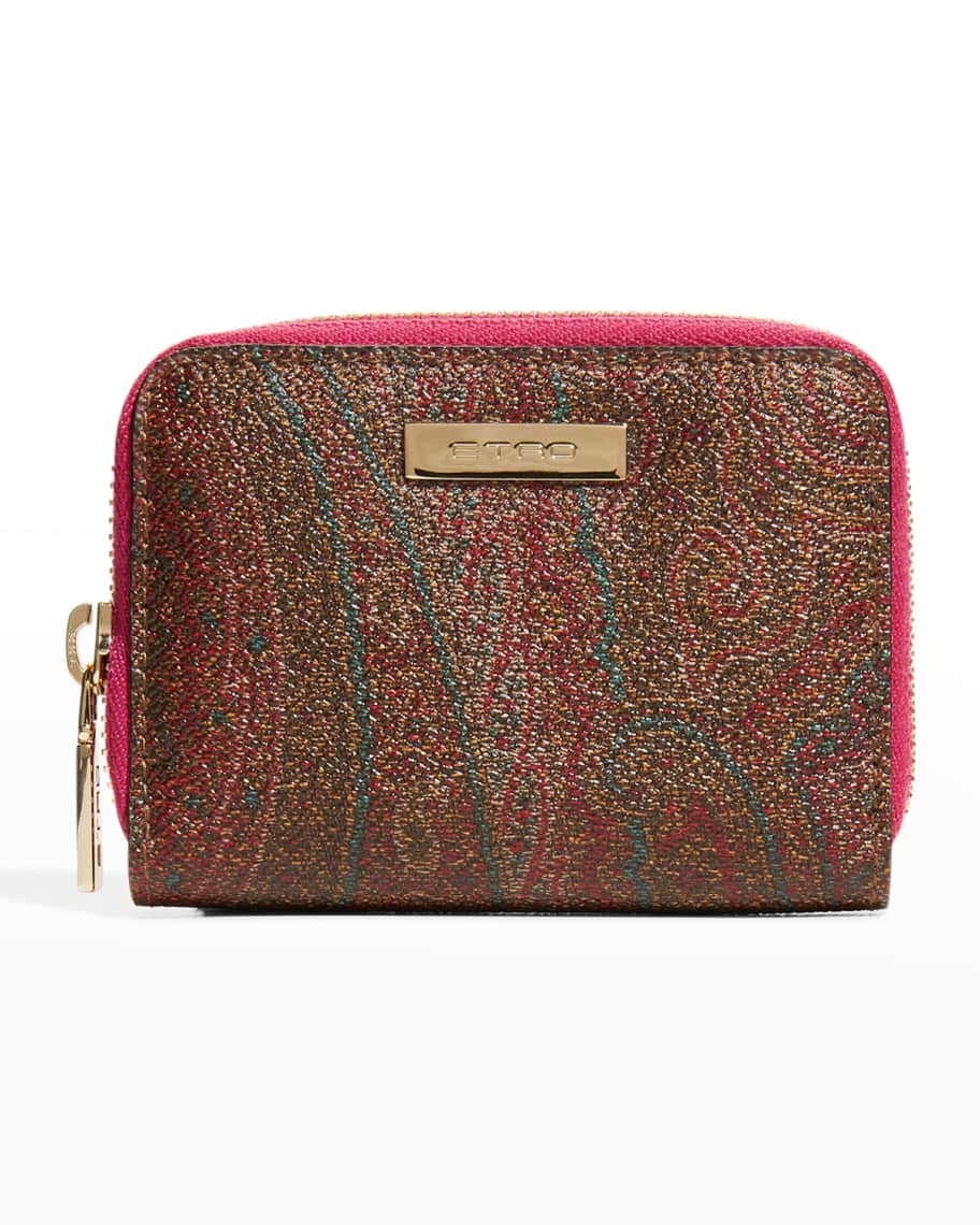 Etro PaisleyPrint Zip Wallet Neiman Marcus