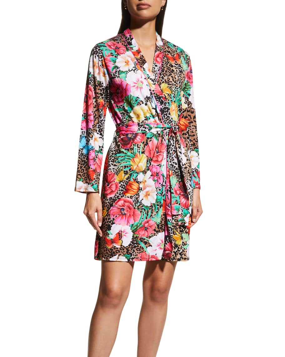 Johnny Was Floral & Animal-Print Sleep Robe | Neiman Marcus