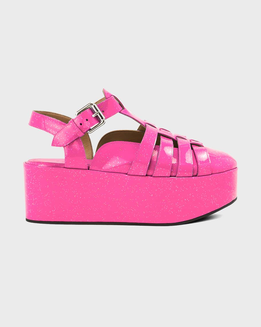 Loewe Leather Wedge Fisherman Sandals Neiman Marcus