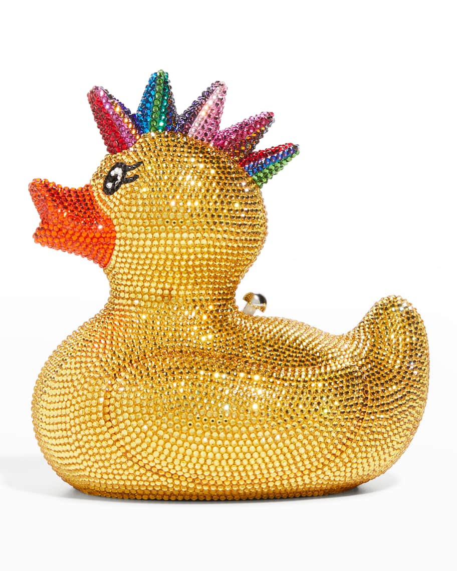 Yy Judith Leiber Rubber Duck Yellow Red Gold Minaudiere Evening