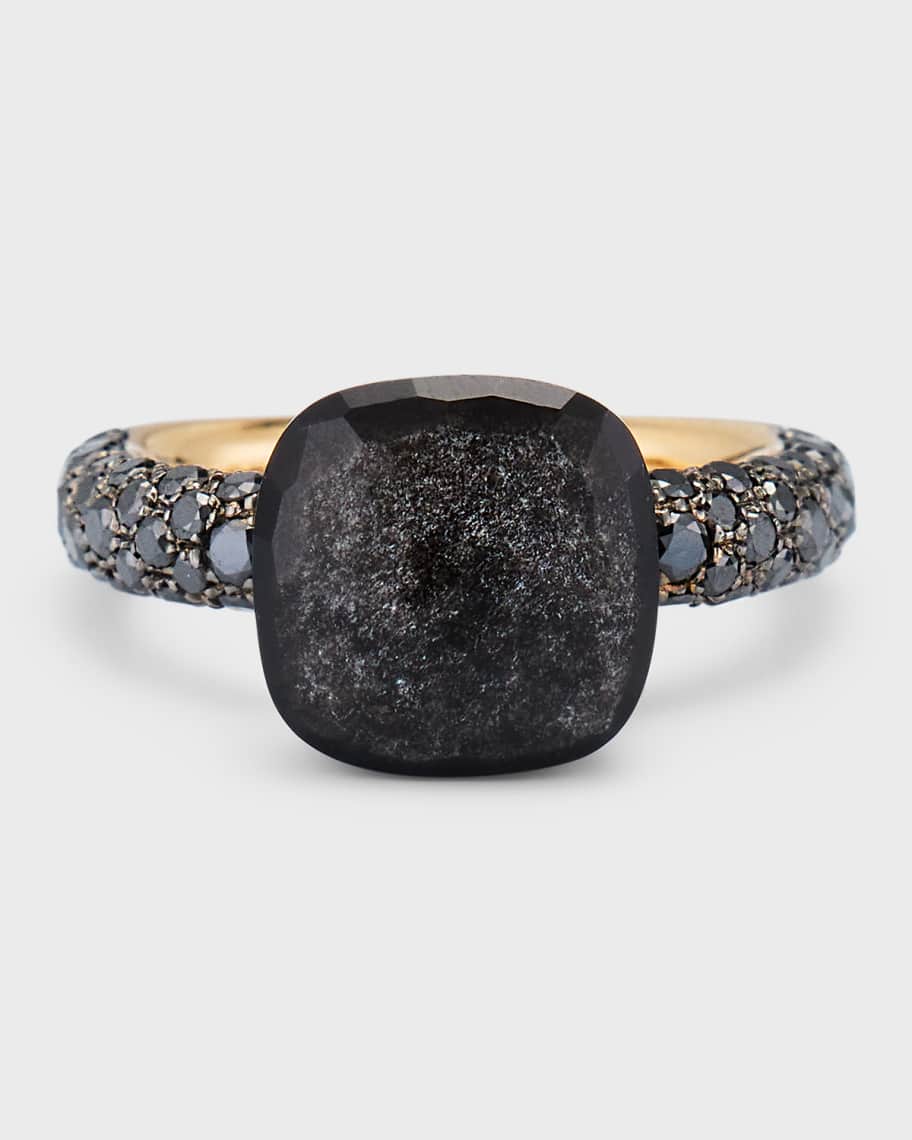 Louis Vuitton Color Blossom Ring, Yellow and White Gold, Onyx and Diamonds Gold. Size 52