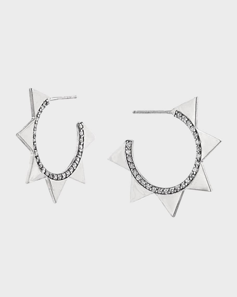 Sheryl Lowe Diamond Pave Star Hoop Earrings | Neiman Marcus