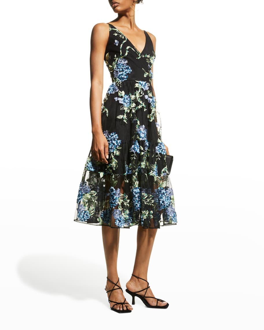 Embroidered Fit & Flare Dress – Elie Tahari