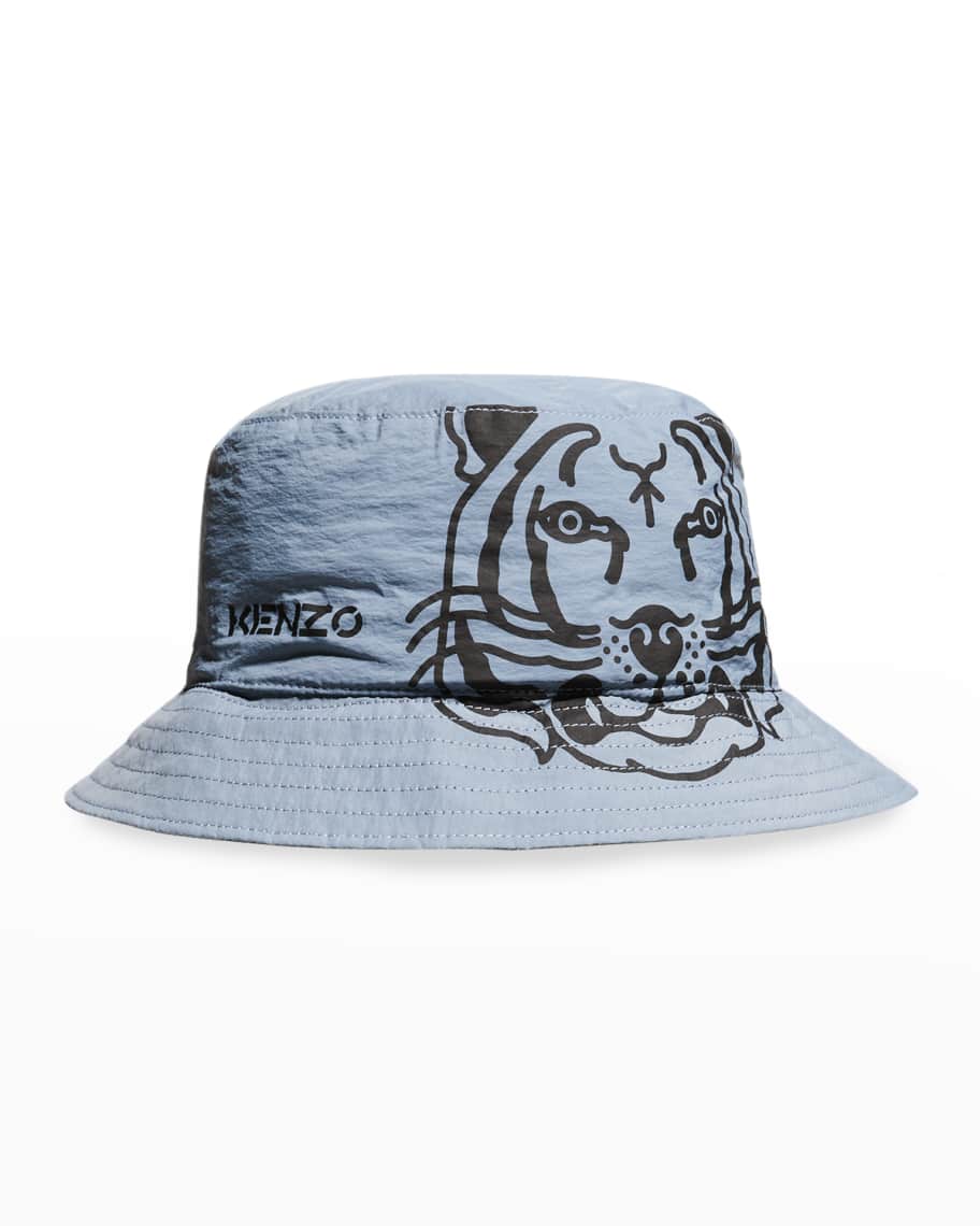 Kenzo Men's Reversible & Packable K-Tiger Logo Bucket Hat | Neiman