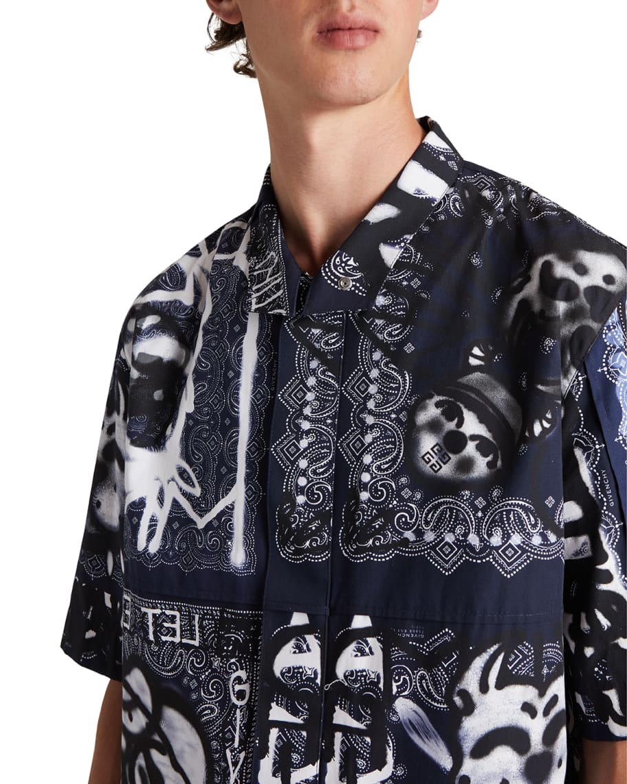 Givenchy x Chito Men's Graphic Bandana Sport Shirt | Neiman Marcus