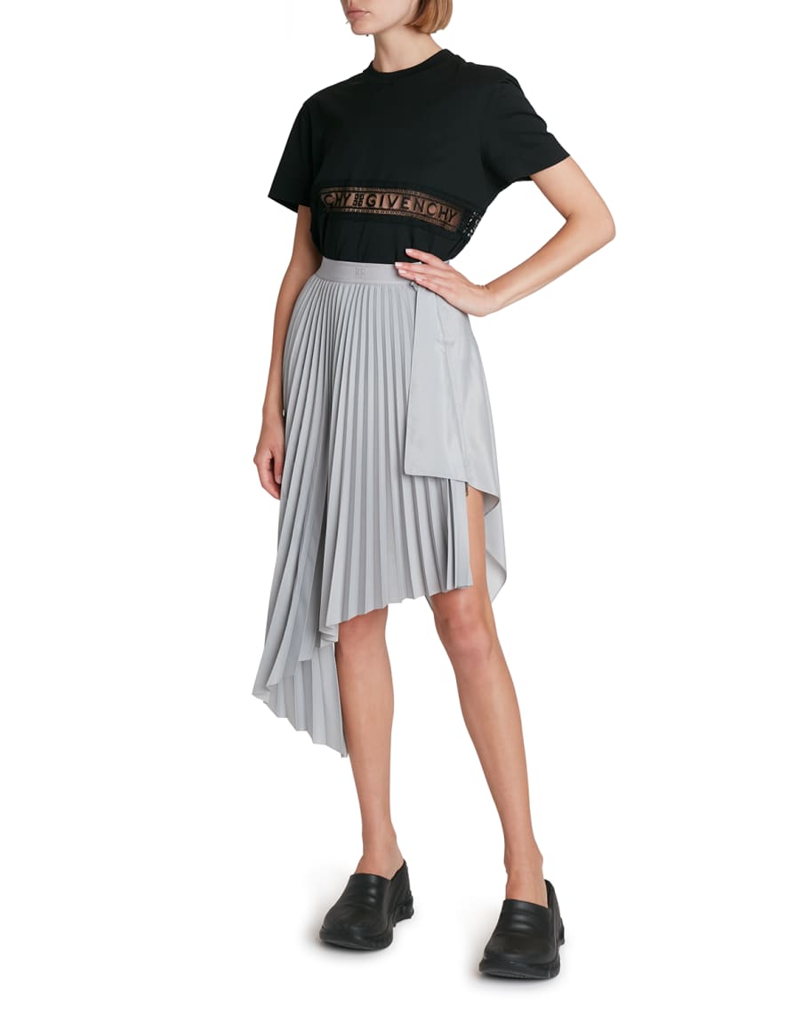 【送料&関税込】Givenchy Asymmetrical Pleated Skirt Givenchy Mixed-Media Pleated Handkerchief Skirt | Neiman Marcus