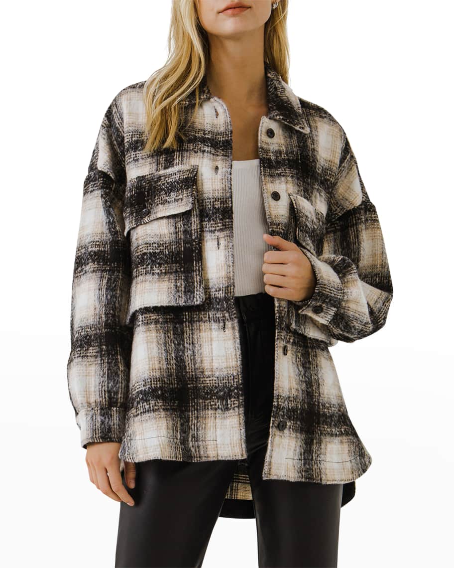 Plaid Luxe Oversized Jacket
