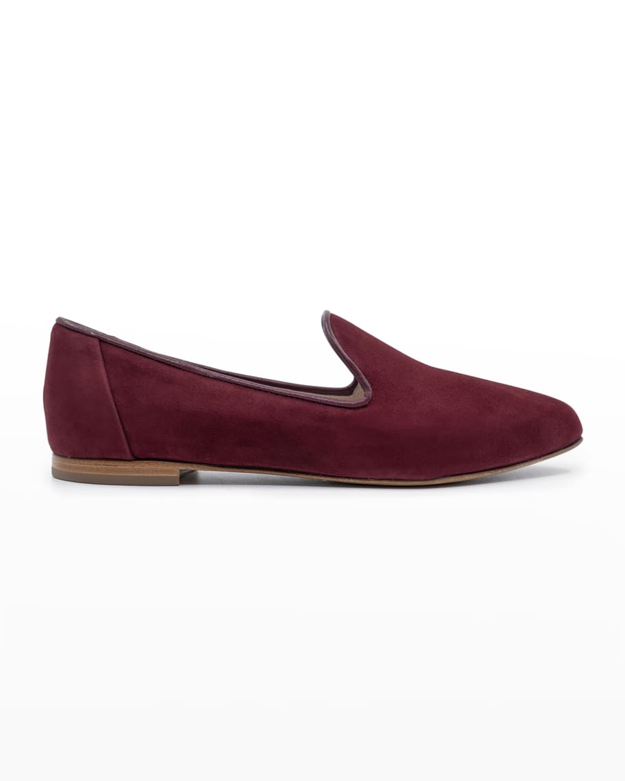 Italeau Teresa Suede Flat Loafers | Neiman Marcus