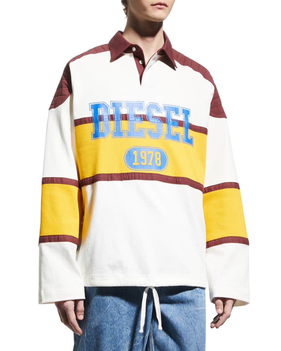Diesel Men's S-EGBY Colour-Block Rugby Shirt | Neiman Marcus