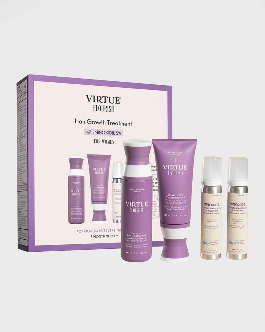 Virtue Flourish Hair Growth Treatment Kit 3month Full Size Neiman Marcus