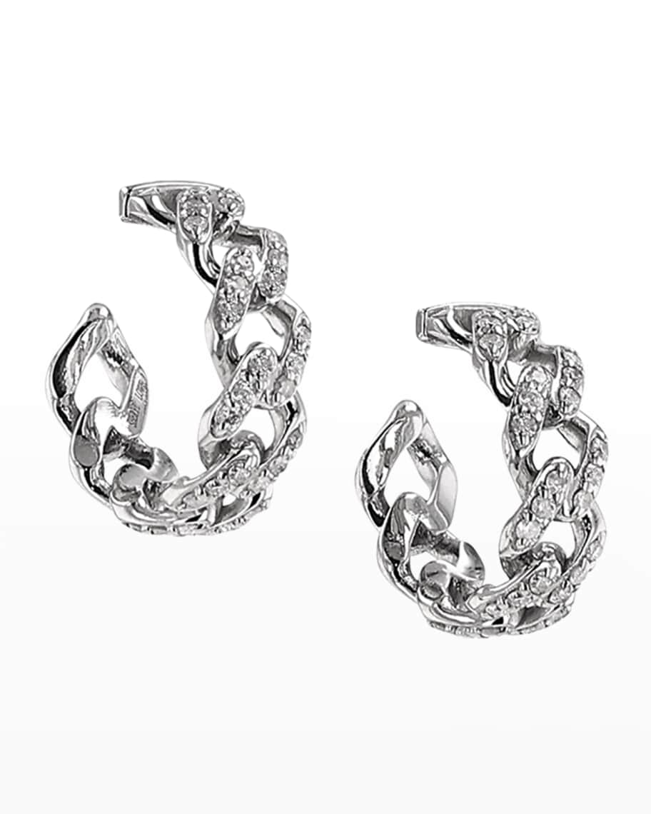 Sheryl Lowe Diamond ChainLink Hoop Earrings Neiman Marcus