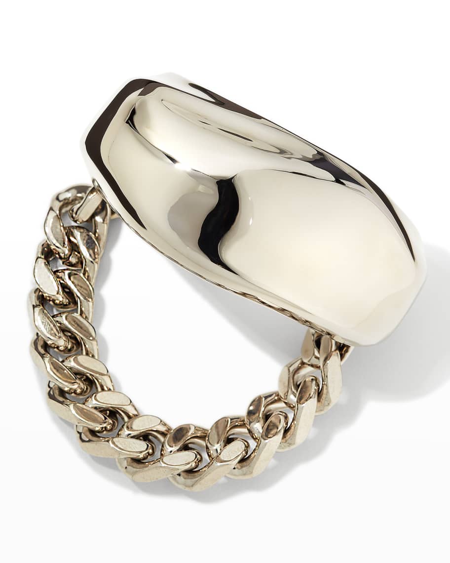 Louis Vuitton Paradise Chain Ring, Silver, M