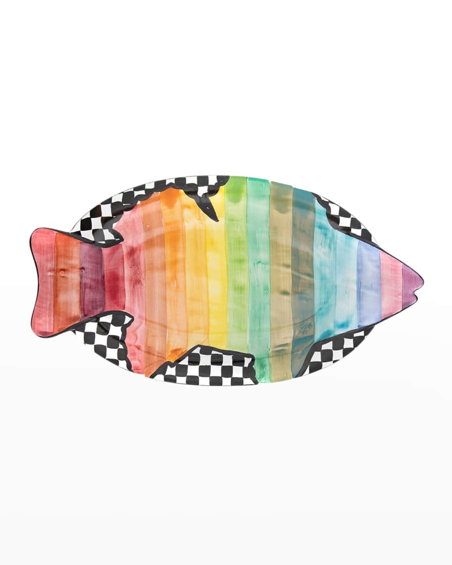 MacKenzie-Childs Rainbow Perfect Fish Platter
