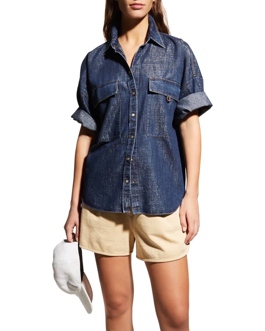 美品✨BRUNELLO CUCINELLI デニム ボタンダウンシャツ M BRUNELLO CUCINELLI デニム シャツ (BRUNELLO CUCINELLI/シャツ