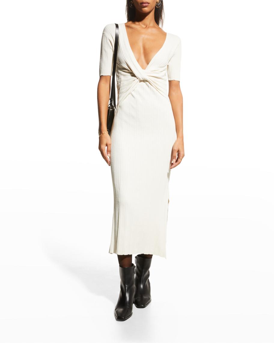 frame layered wrap sweater dress MODELLO_MONTI