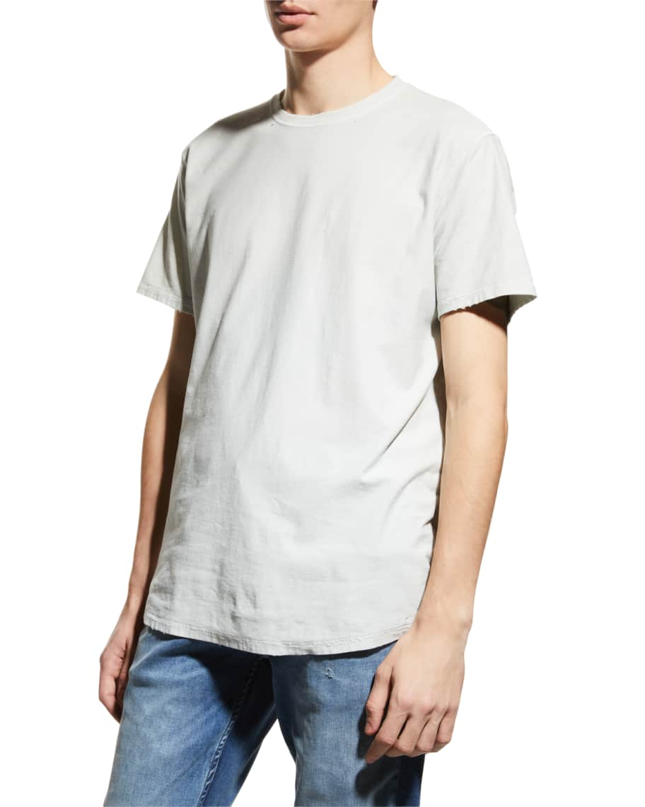 Men's Organic Cotton Vintage Striped T-Shirt in Trench Navy Marl Stripe