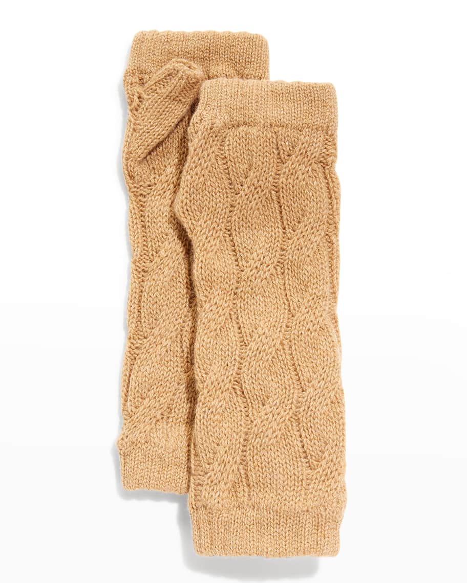 Johnstons Of Elgin Cable Knit Cashmere Fingerless Gloves Neiman Marcus