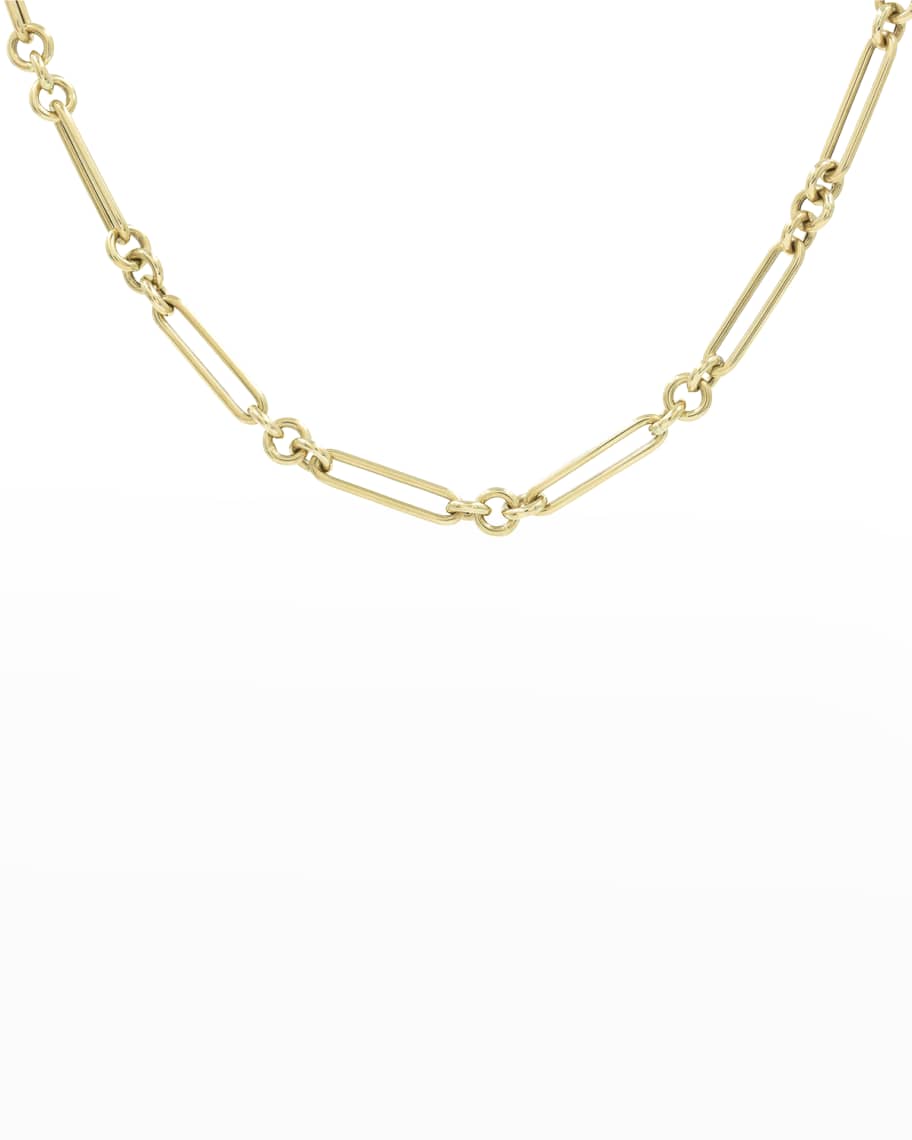BONDEYE JEWELRY 14k Gold Paperclip Loop/Circle Link Chain Necklace ...