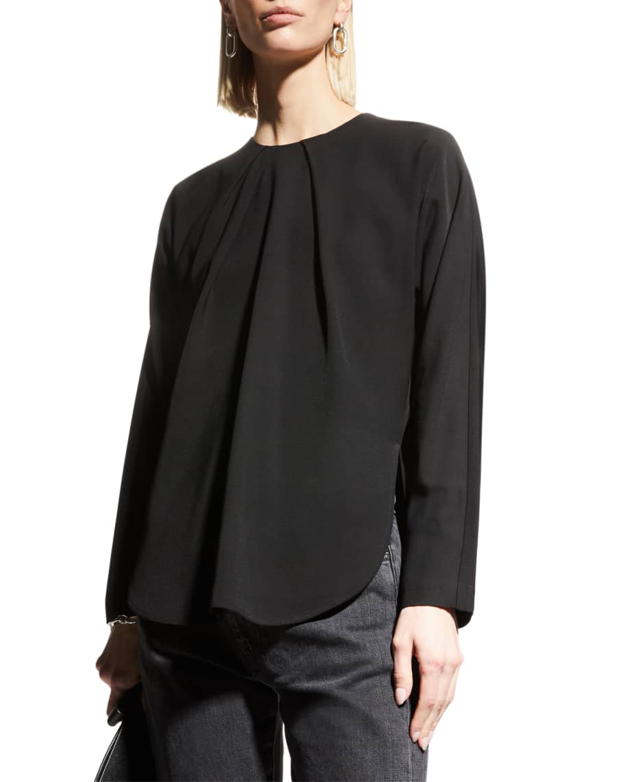 【Toteme】 Gatheredプリーツトップ Gathered top black – TOTEME