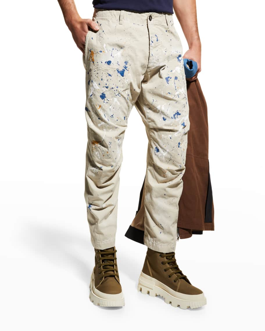 Petite Red Camo Paint Splatter Cargo Pants